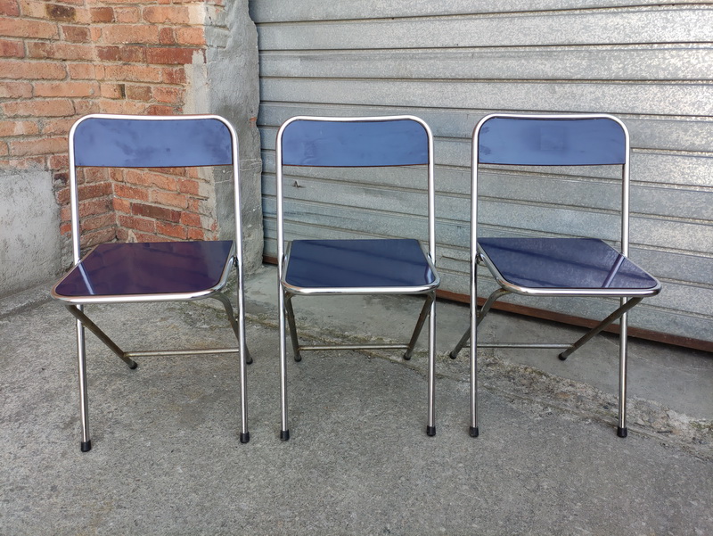 silla plegable inox formica azul 45-83x42x42 3u